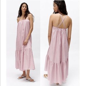 ZARA Poplin Criss-Cross Back Dress